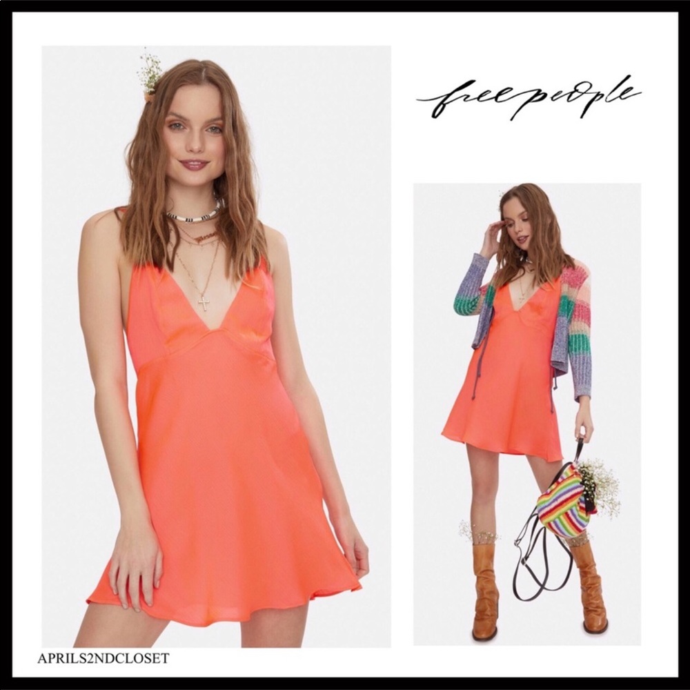 FREE PEOPLE BOHO MINI SUN DRESS V-NECK BOHEMIAN FESTIVAL SLIP A2C - Picture 16 of 16